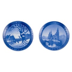 Royal Copenhagen Christmas plates from 1952 and 1956.
