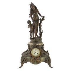 Antique Ancient Onyx and Antimony Clock, Late 19th Century