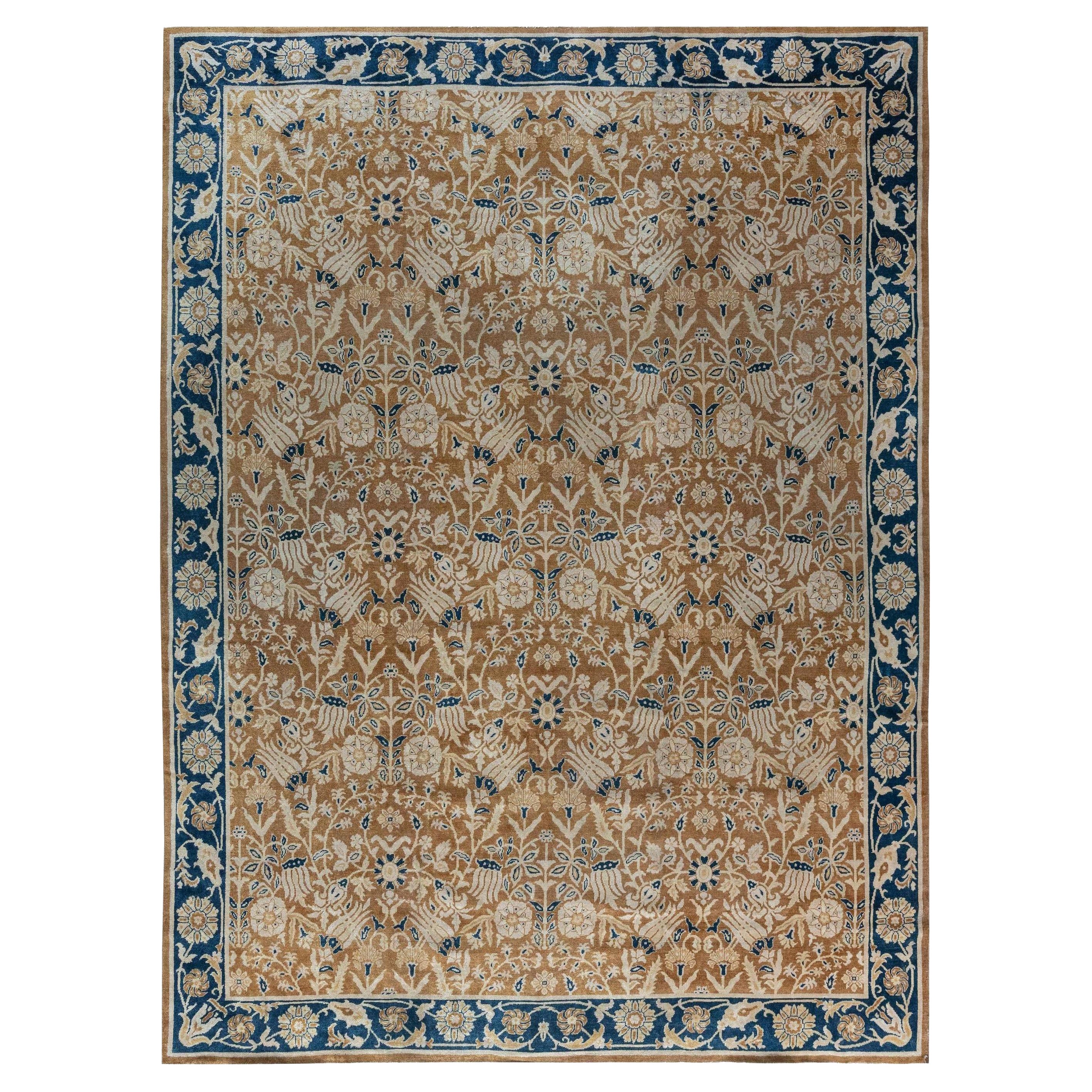 Doris Leslie Blau Tappeto indiano floreale dell'inizio del XX secolo
