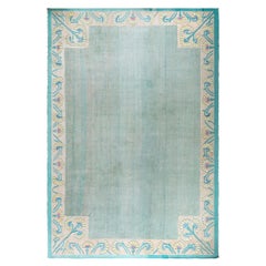 Tapis Dhurrie indien vintage Doris Leslie Blau avec bordure florale