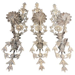 Set of 3 French Provincial Wall Candle Sconces