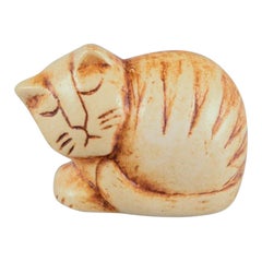 Lisa Larson for Gustavsberg, Sweden. Cat in glazed ceramic. Late 20th C.