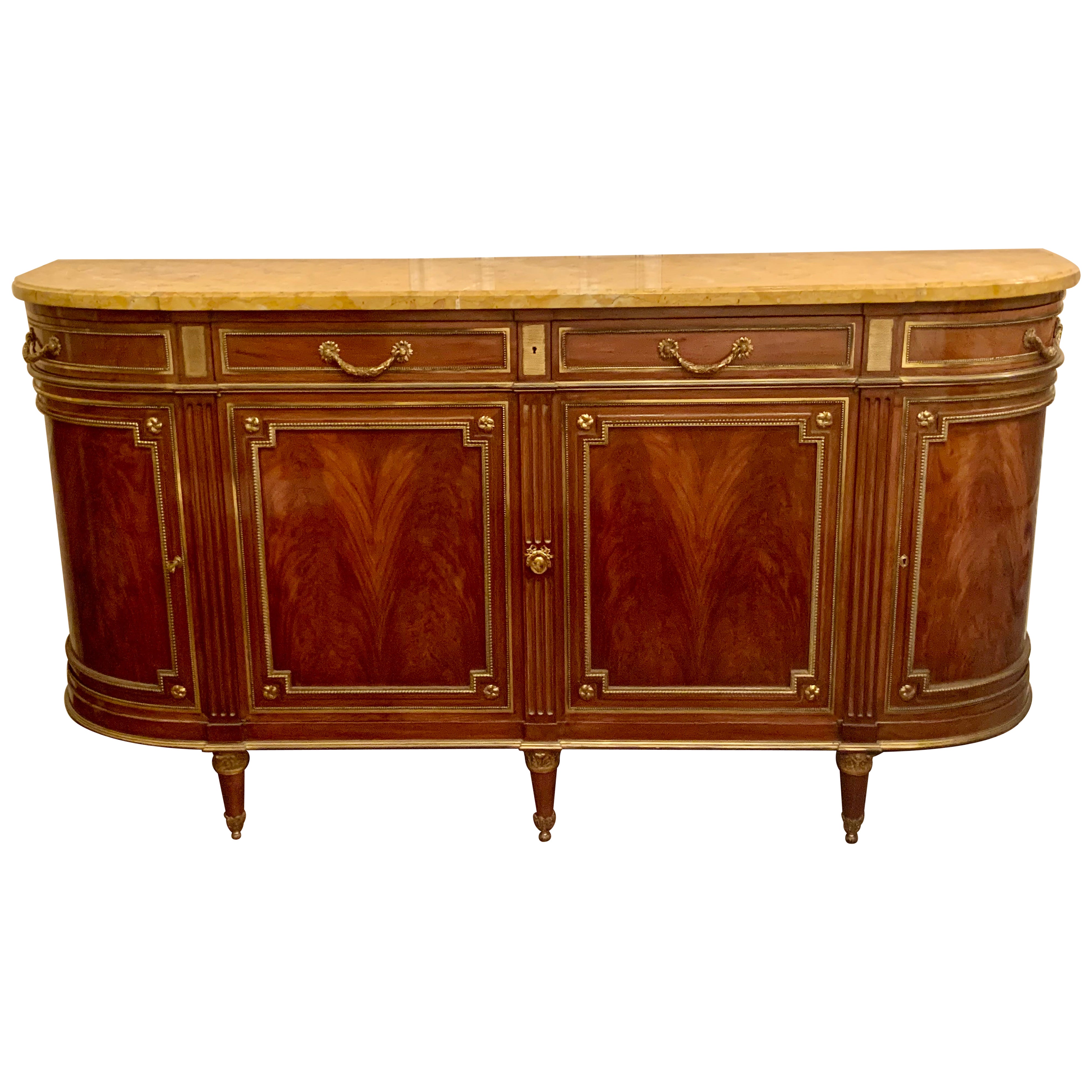 Eccezionale credenza in mogano con bronzo di Link