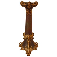 Art Nouveau, Majolica Pottery Plant Stand, Pedestal