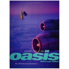 Affiche vintage originale Oasis - San Francisco, 1996