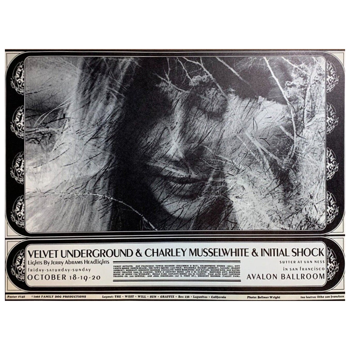 1968 The Velvet Underground - Avalon Ballroom Original Vintage Poster