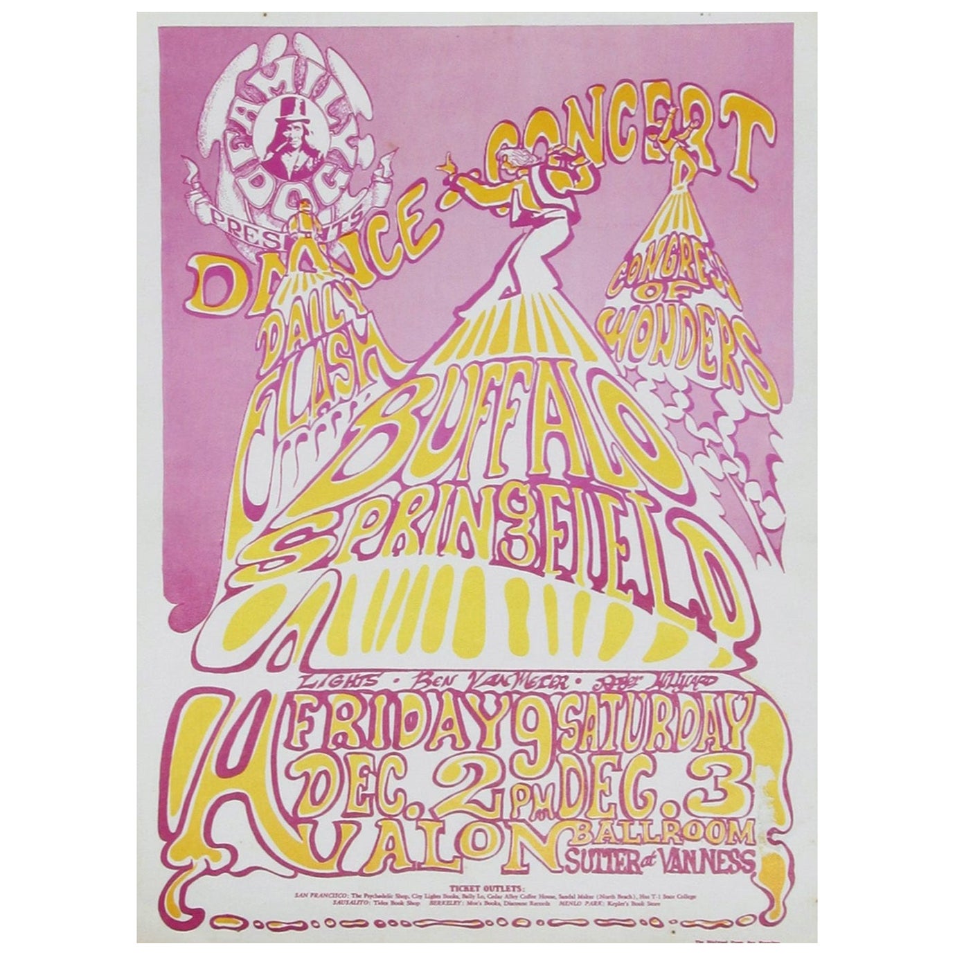 1966 Buffalo Springfield - Avalon Ballroom Original Vintage-Poster, Buffalo Springfield