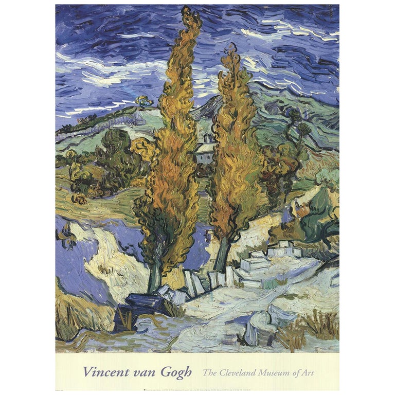 Vintage 1992 Van Gogh “Poplars on a Hill” Art Exhibition Poster Vintage 1992 Van Gogh “Poplars on a Hill” Art Exhibition Poster