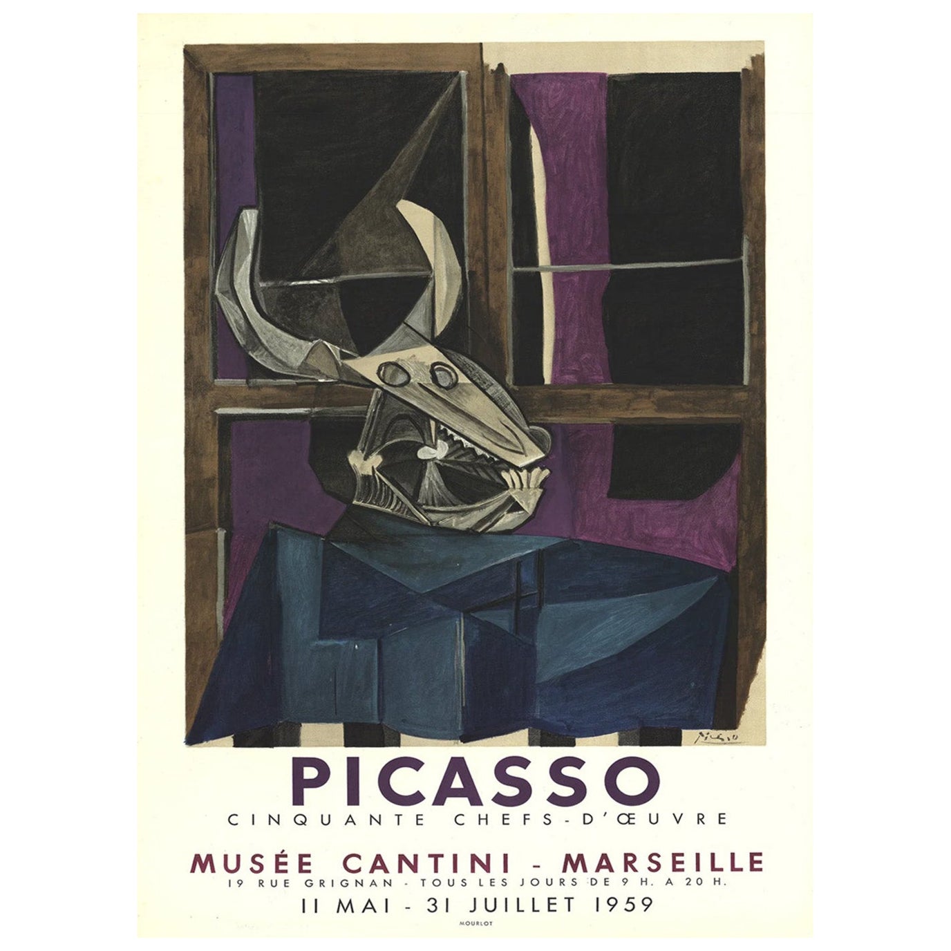 1959 Pablo Picasso - Musee Cantini Marseille Poster originale d'epoca