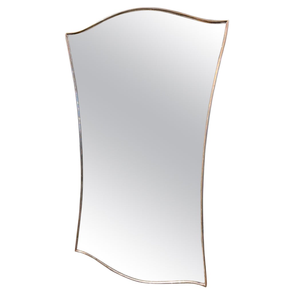 Miroir en laiton - Italie du milieu du siècle en vente