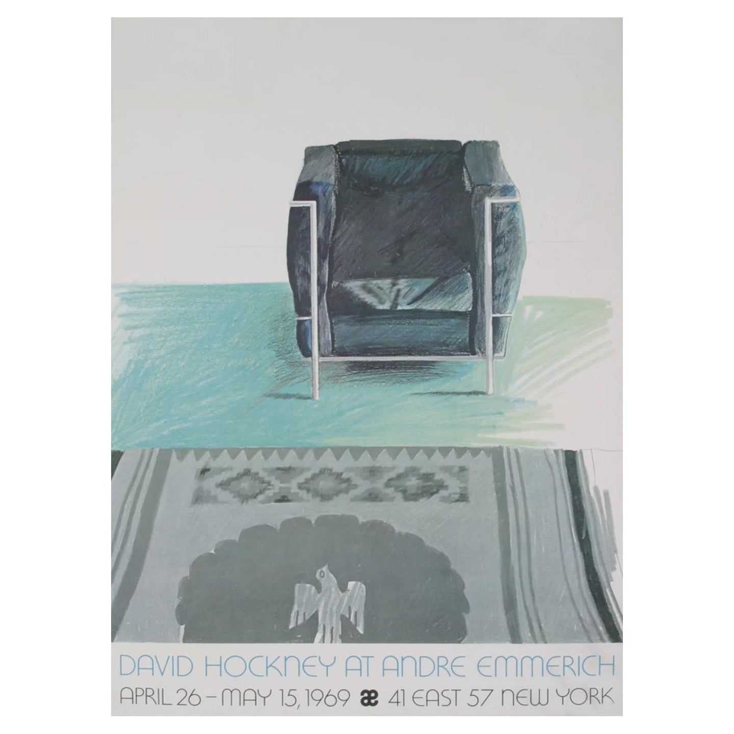 1981 David Hockney at Andre Emmerich - New York Original Vintage Poster