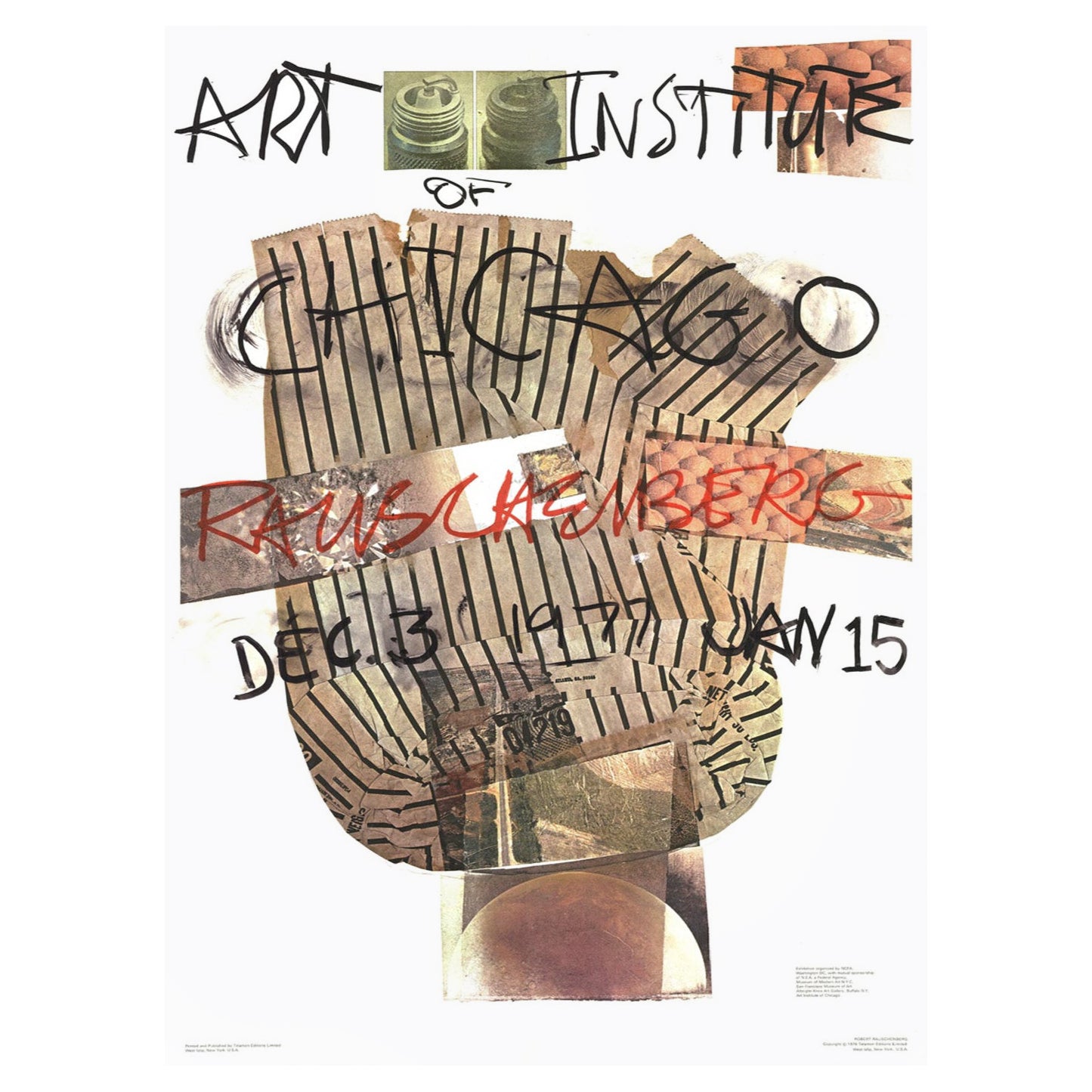 1977 Robert Rauschenberg - Instituto de Arte de Chicago Póster original de época