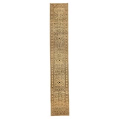 Persian Malayer Runner Rug - Wool Brown Ivory 73834