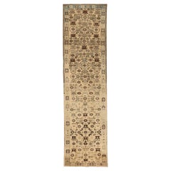 Persische Azerbaijan Läufer Teppich - Wolle Brown Elfenbein 73817