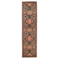 Persian Bakhtiari Runner Rug - Wool Black Ivory Red 73829