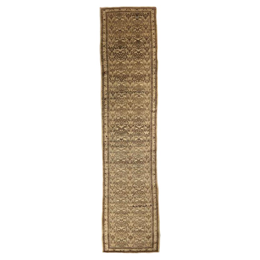 Persian Malayer Runner Rug - Wool Brown Ivory 74032 For Sale