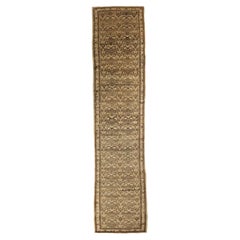 Persischer Malayer Läufer Teppich - Wolle Brown Elfenbein 74032