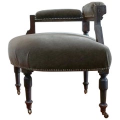 Italian Mohair Corner Chair from England, 19th Century, Reimagined