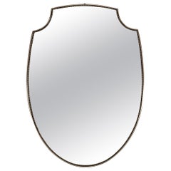 Großer italienischer Midcentury-Wandspiegel mit Messingrahmen, 1970er Jahre