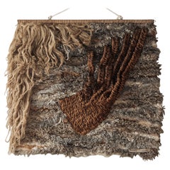 Vintage Large wall tapestry by Veerle Dupont, Belgium 1970s.