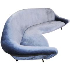 Italian Curved Abstract Shaped Sofa, circa 1960, Three to Four-Seat