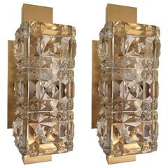 Pair of 1950s Austrian Kinkeldey Crystal Wall Lights