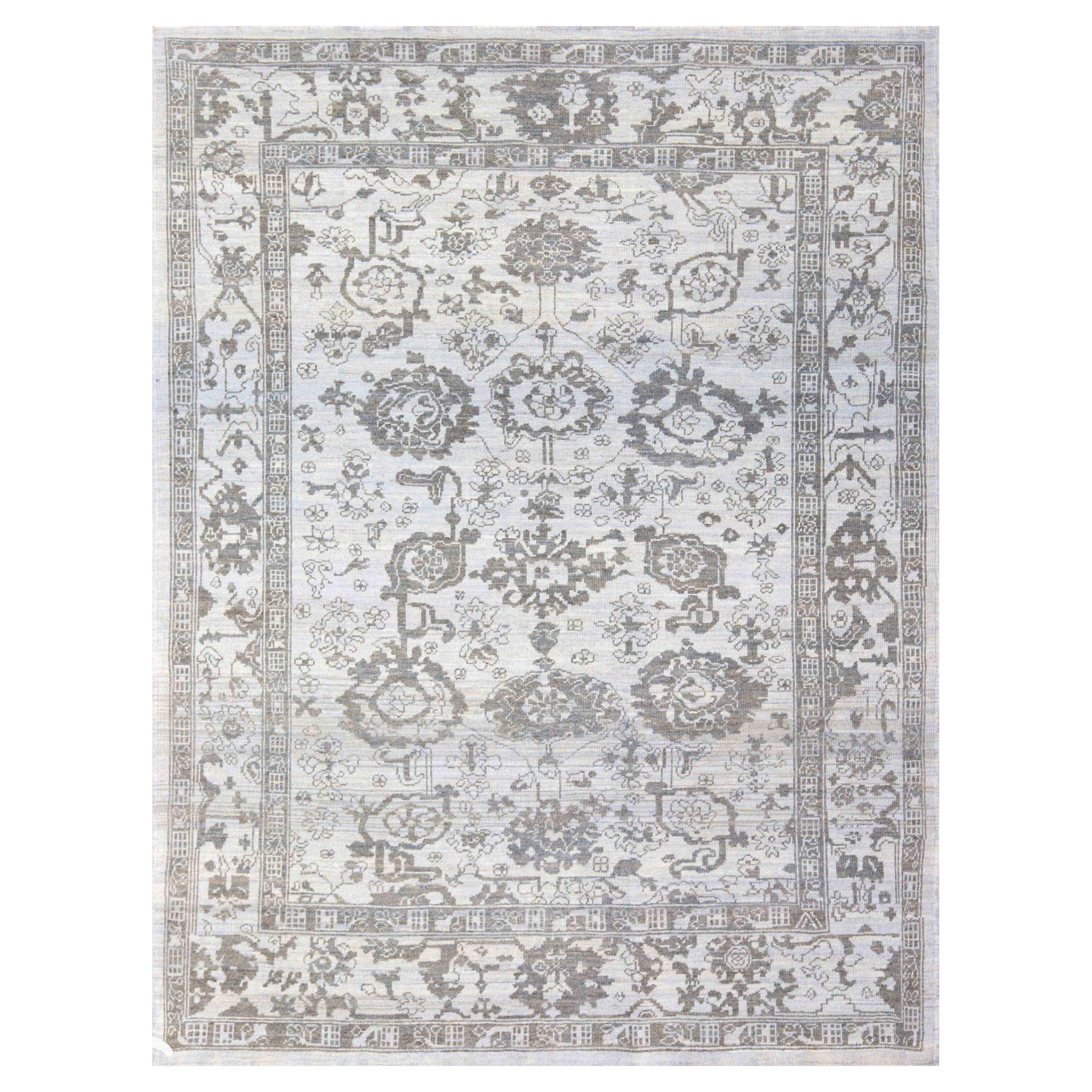 Tappeti persiani Oushak Circa 1990 - Lana Design bianco e nero - 88087