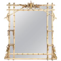 Unusual 19th Century Painted and Parcel Gilt Faux Bamboo Mirror 7
