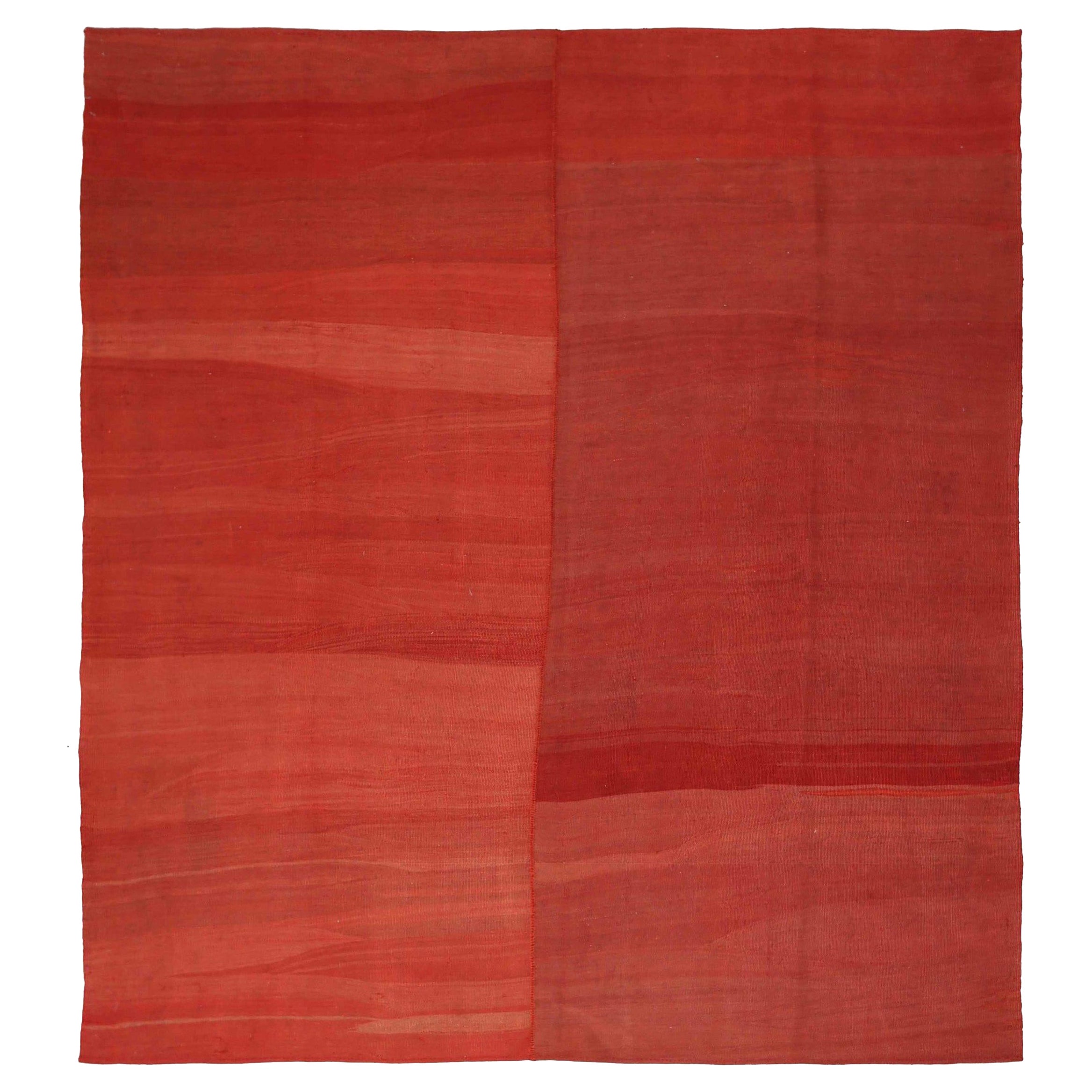 Tapis persans Kilim datant d'environ 1910, motif rouge en laine - 88420