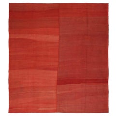 Tapis persans Kilim datant d'environ 1910, motif rouge en laine - 88420