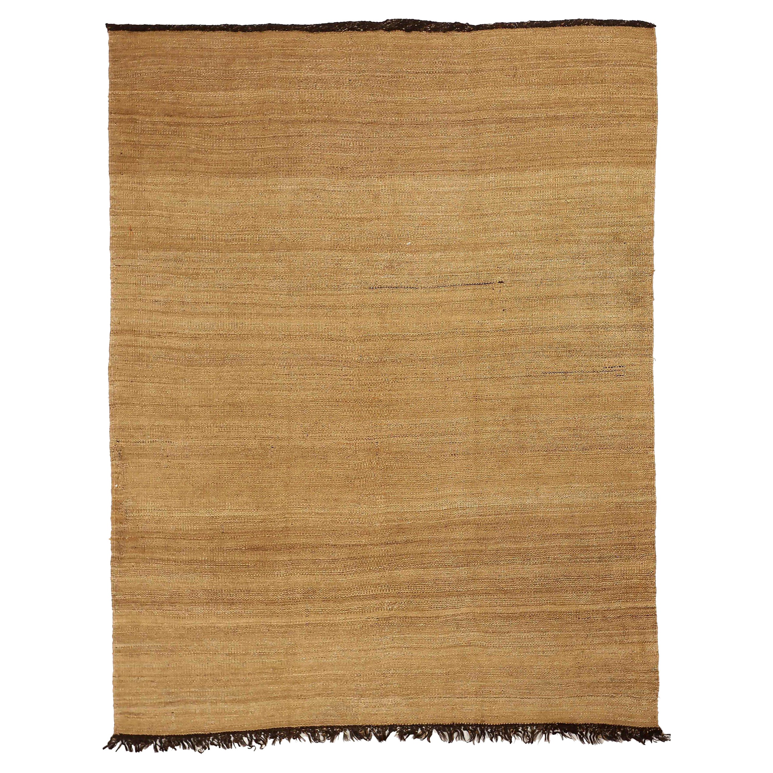 Petit tapis persan Kilim datant d'environ 1910, motif en laine jaune - 88784