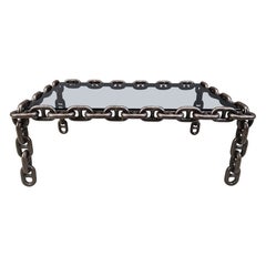 Brutalist chain link coffee table, 1970s