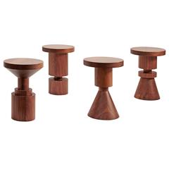 Anna Karlin Walnut Wooden Chess Stools 12