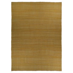 Persian Kilim Area Rugs Circa 1990 - Wool Yellow Design - 88946