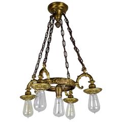 Rococo Revival Brass Ring Fixture