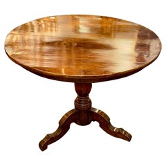 19th Century Italian Walnut Tilt Top Center Table