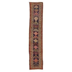 Antique Malayer Wool Runner Handmade Blue With Tribal Design