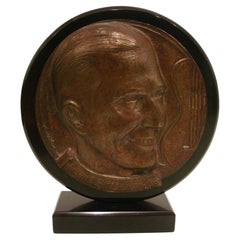 Carlos Gardel Tango Bronze & Marble Plaque Portrait / Sculpture