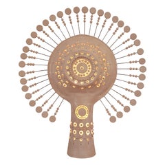 Georges Pelletier Sun Lamp in White Enameled Ceramic, France, 2024