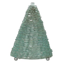 Poliarte Inspired Woven Glass Modernist Cone Table Lamp