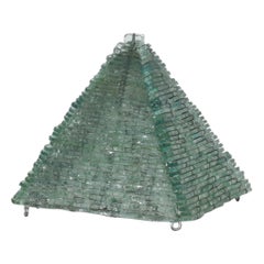 Modernistische, von Poliarte inspirierte Pyramiden-Tischlampe aus gewebtem Glas
