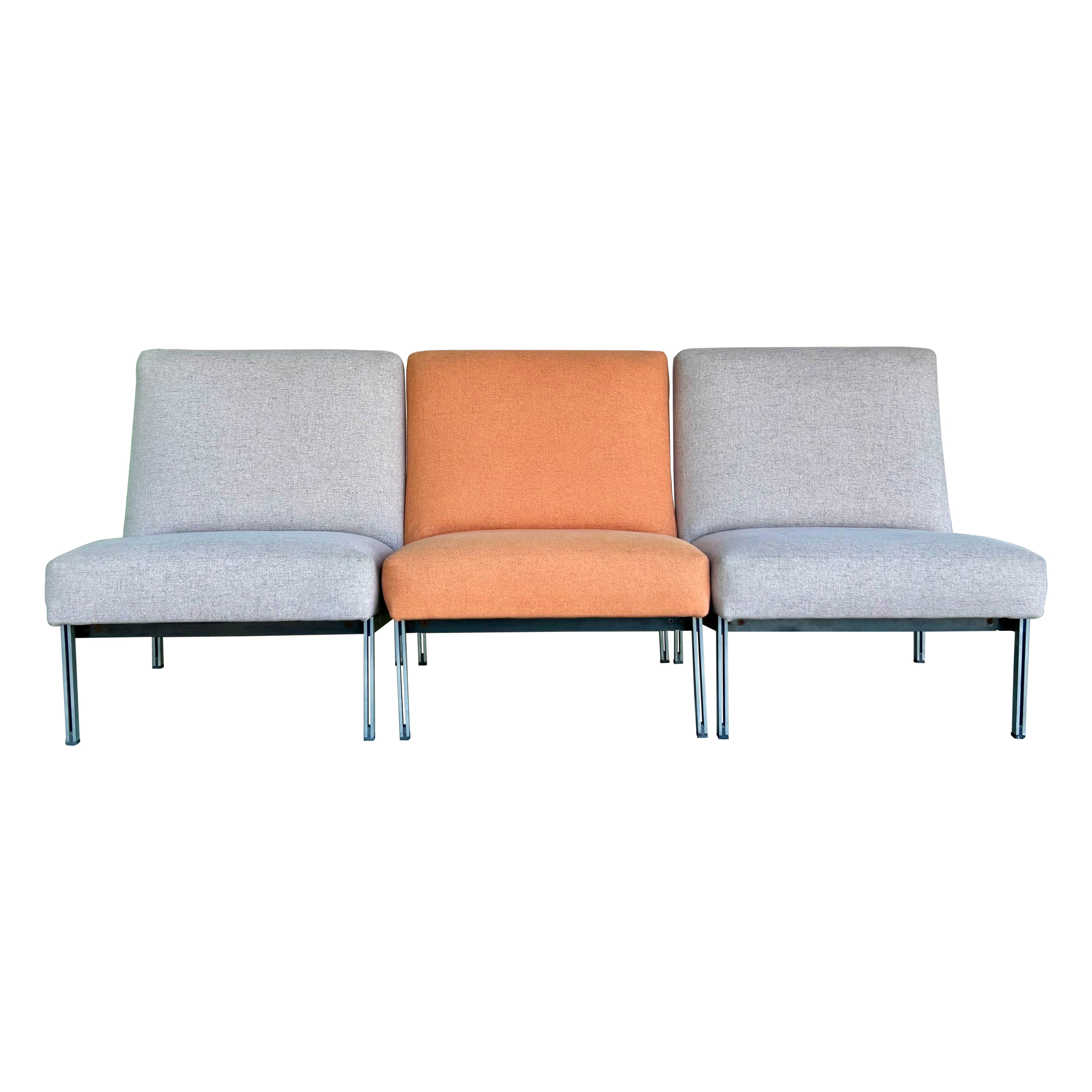 Architectural 'Parallel Bar' Lounge Chairs / Sofa Florence Knoll