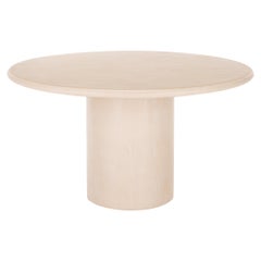 Contemporary Round Natural Plaster "Column" Table 100cm by Isabelle Beaumont