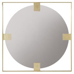Art Deco Square Brass Mirror
