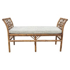 Handsome Bamboo Bench with Custom Cushion