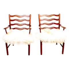 Pair of Ladder Back Lounge Chairs by Ole Wanscher