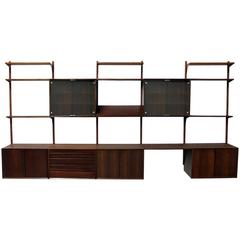 Very Large 1960s Poul Cadovius Royal Rosewood Wall Unit for Cado Danish Modern
