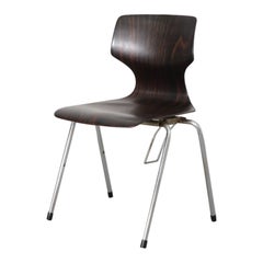 Wenge Toned Wingback Stacking Chair by Pagholz Flötotto, 1970's