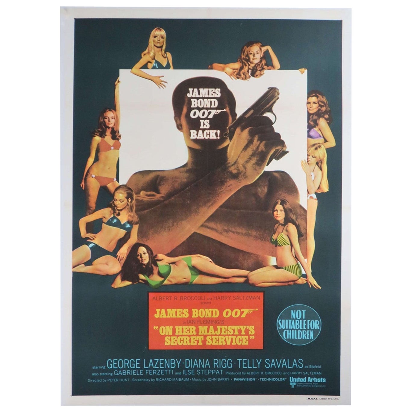 Original-Vintage-Poster „On Her Majesty's Secret Service“, 1969