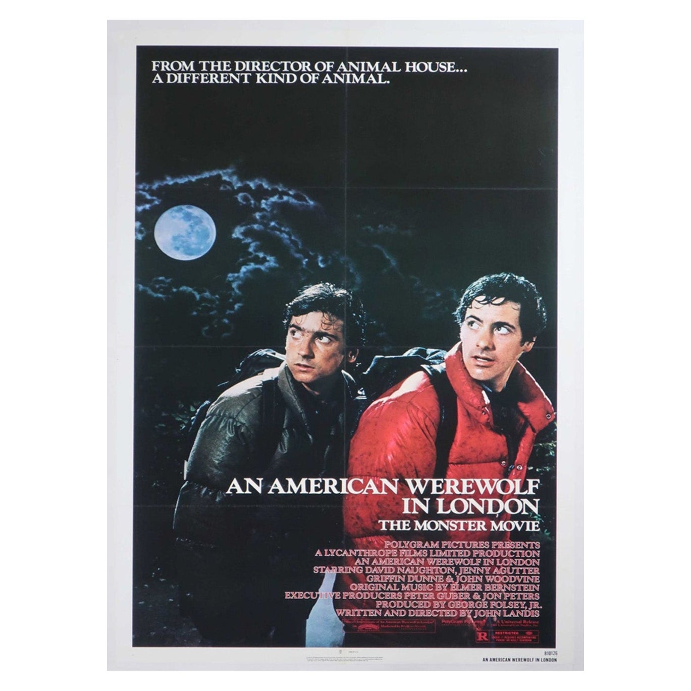 1981 Un hombre lobo americano en Londres Cartel Vintage Original
